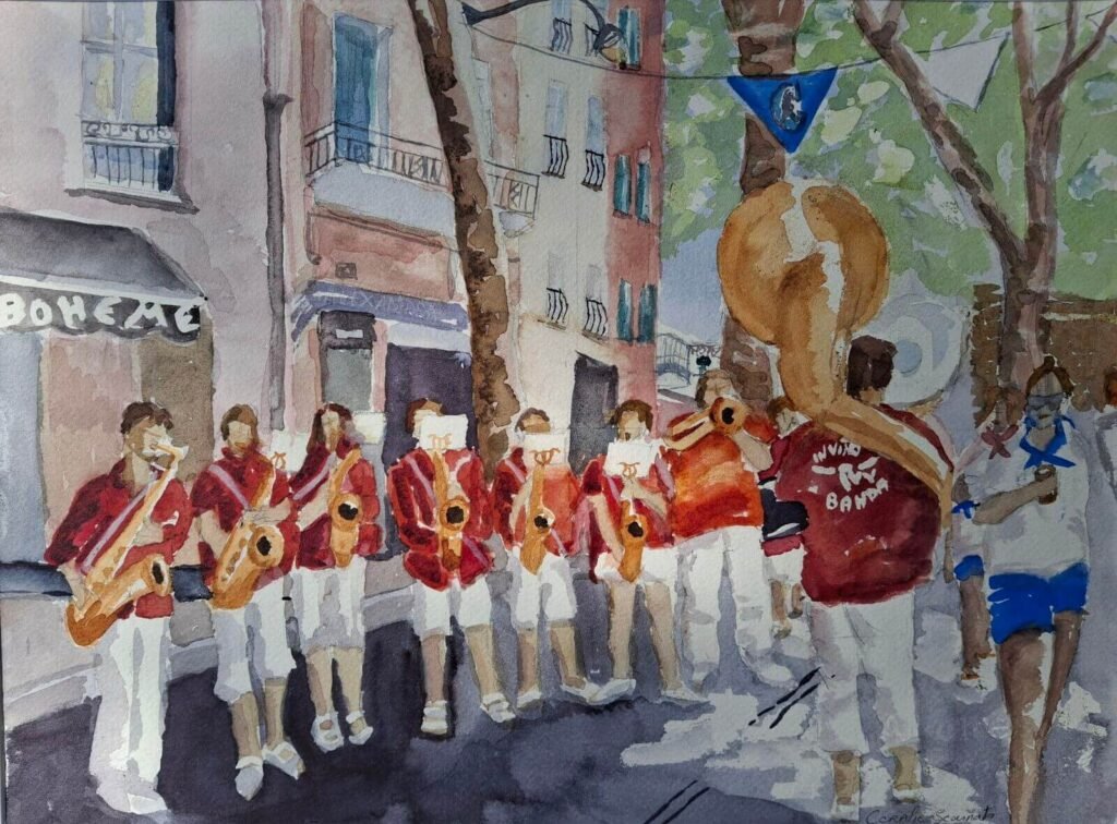 Coralie SCARNATO - Banda in Vino Veritas 38 x 28 cm