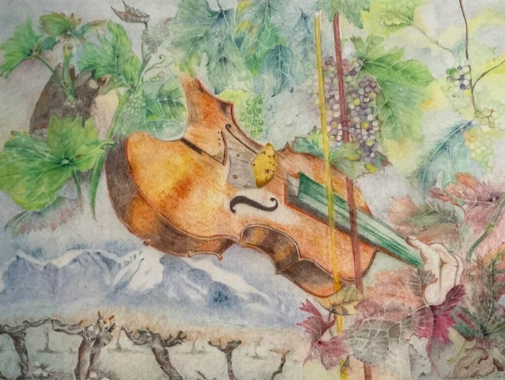 Dorthe HANNIBALSEN - Le violon 30 x 41 cm