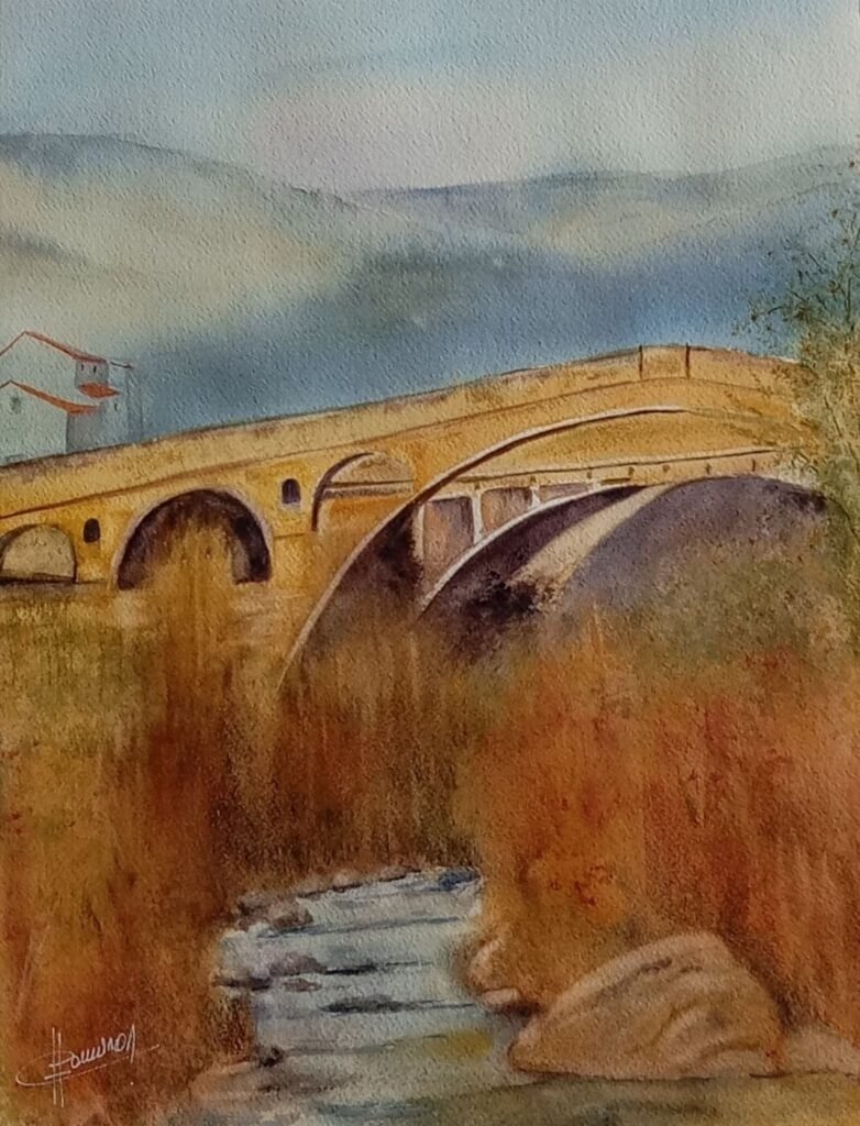 Christiane PARRAMON - Pont de Céret 41 x 31 cm