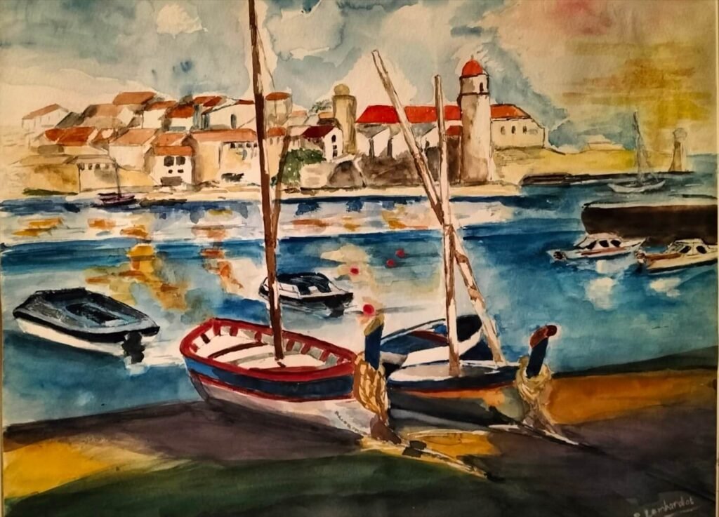 Patricia LOMBARDOT - Baie de Collioure 40 x 52 cm