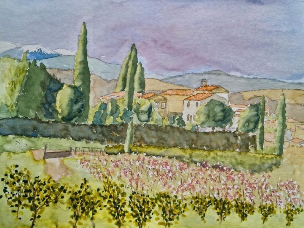 jean francois GORCHON - Quartier de la Fontaine d’Amour, à Céret 30.5 x 23 cm