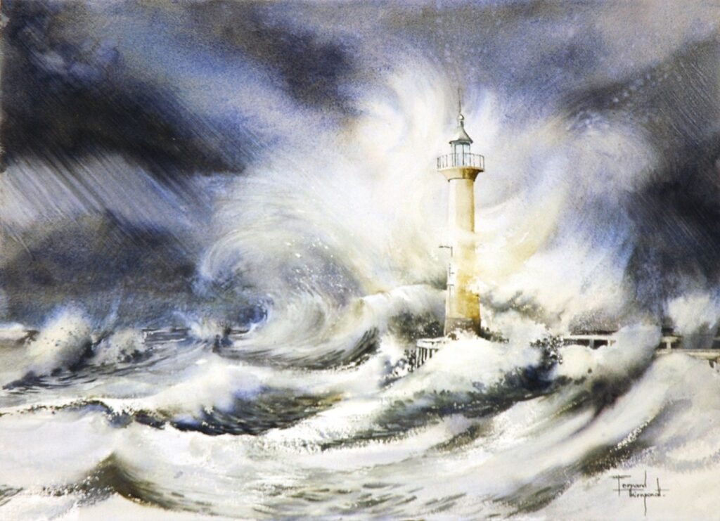 Storm, staketsel Oostende — Fernand Thienpondt